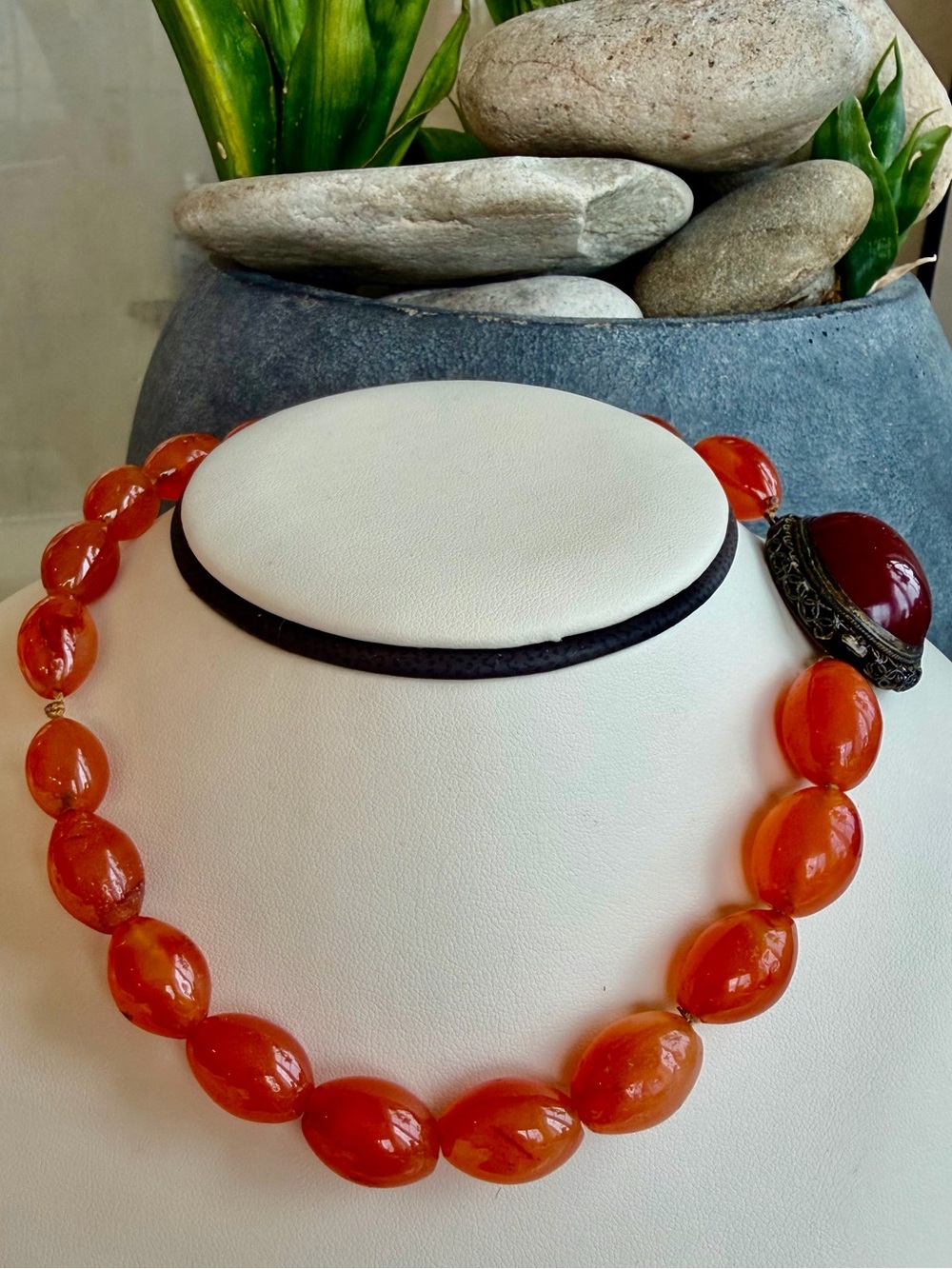 Carnelian and jasper necklace